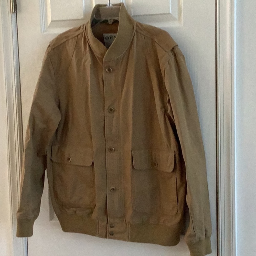 Orvis canvas field jacket full zipper and button